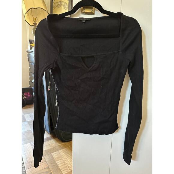 The Range, Mass Keyhole Square Neck Rib Top, Size L - Picture 2 of 5